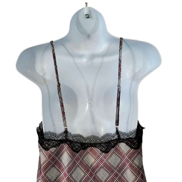 Victoria's Secret Pink and Black Houndstooth Tweed Satin Lace Cami Size Small - Picture 4 of 10
